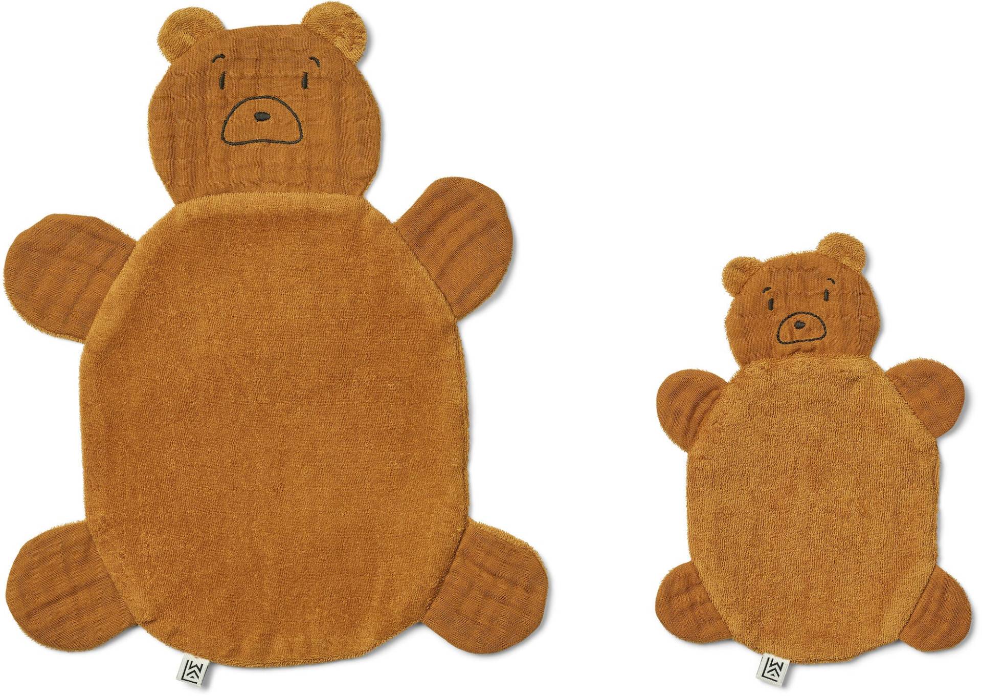 LIEWOOD Janai Schmusetuch 2er-Pack, Mr Bear/Golden Caramel von LIEWOOD