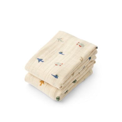 LIEWOOD Lewis Musselin Tücher 2er-Pack sea aviator/ecru von Liewood