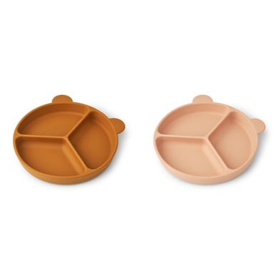 LIEWOOD Stacy Menüteller mit Saugnapf 2er-Pack mustard/tuscany rose mix von Liewood
