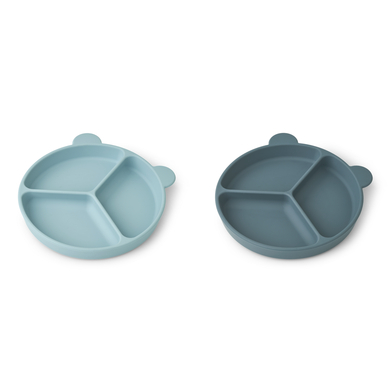 LIEWOOD Stacy Menüteller mit Saugnapf 2er-Pack sea blue/whale blue von Liewood