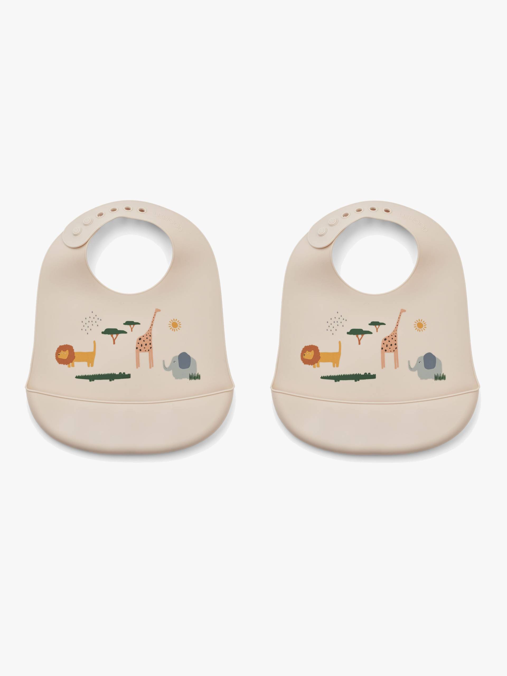 LIEWOOD Tilda Lätzchen mit Print Silikon 2er-Pack, Safari/Sandy von LIEWOOD