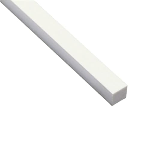 10 Stück weiße ABS-Stäbe for den Modellbau, Länge 20 Zoll/500 mm, Massive Kunststoff-Vierkantstäbe, Kunststoffstab for DIY-Sandtisch(4x4x500mm) von LIFABOLA