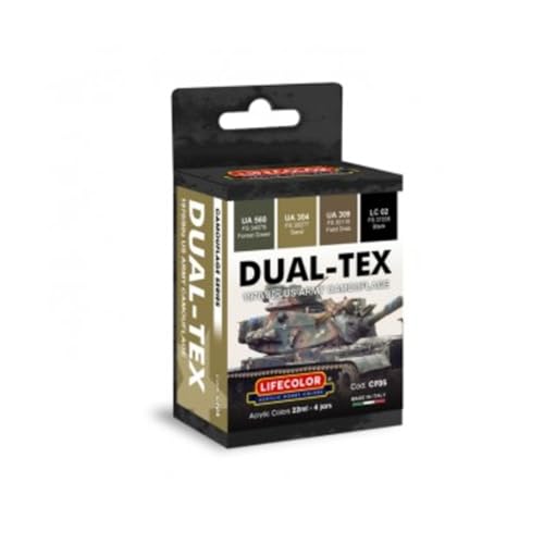 LIFECOLOR - Farbset Dual-tex 1970/80 US Army Camouflage | lifecolor | cf05 | 4 x 22 ml Modellbau Panzer Promo von LIFECOLOR