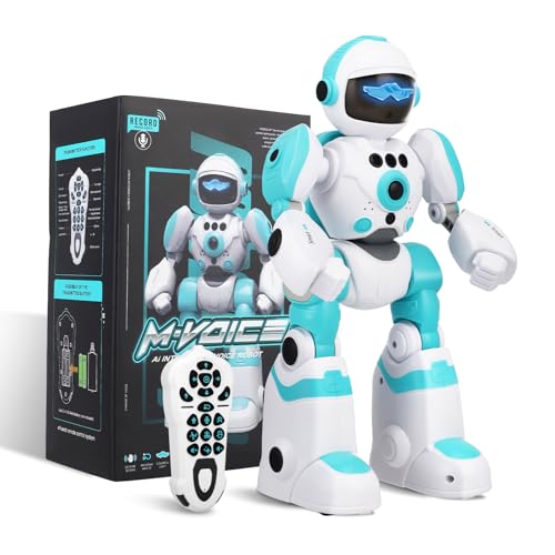 LIFEJXWEN Magischer Roboter mit Stimmenverzerrer: Sprachaktiver Tanz-Roboter mit Gestensteuerung & LED-Augen - Wiederaufladbares Spielzeug für Jungen Mädchen ab 3 4 5 6 7 8 Jahren von LIFEJXWEN