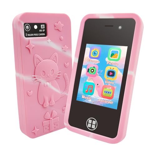 Kinder-Smartphone für Mädchen, Weihnachts- und Geburtstagsgeschenke für Mädchen im Alter von 3–10 Jahren, Kinderspielzeug, Handy, 7,6 cm (3 Zoll) Touchscreen für Kleinkinder, Lernspielzeug mit von LIFEMOI