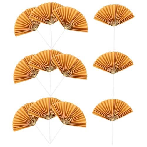 LIFKICH 16 Stück Teiliges Papierfächer Cake Topper für Geburtstagstorten Dekorative Cupcake Picks in Gold Klassische Tortendeko für Party und Fest Kreative und Praktische Kuchenaufsätze LIFKICH 16 Stück Teiliges Papierfächer Cake Topper für Geburtstagstorten Dekorative Cupcake Picks in Gold Klassische Tortendeko für Party und Fest Kreative und Praktische Kuchenaufsätze von LIFKICH