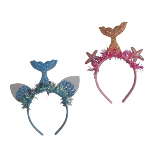 LIFKICH 2 Stück Haarschmuck Meerjungfrau Design Haarbänder mit Pinkem Seestern und Blauem Muschel Motiv Leicht Party Kopfschmuck für Mädchen Dekoratives Accessoire und Foto Requisite LIFKICH 2 Stück Haarschmuck Meerjungfrau Design Haarbänder mit Pinkem Seestern und Blauem Muschel Motiv Leicht Party Kopfschmuck für Mädchen Dekoratives Accessoire und Foto Requisite von LIFKICH