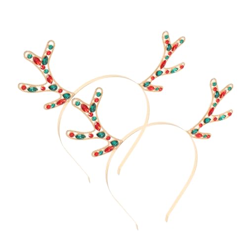 LIFKICH 2 Stück Metall und Harz Hirschgeweih Haarband mit Strassverzierung Leichtes und Komfortables Weihnachts-stirnband für Damen Langlebiges Party-accessoire für Festliche Anlässe LIFKICH 2 Stück Metall und Harz Hirschgeweih Haarband mit Strassverzierung Leichtes und Komfortables Weihnachts-stirnband für Damen Langlebiges Party-accessoire für Festliche Anlässe von LIFKICH