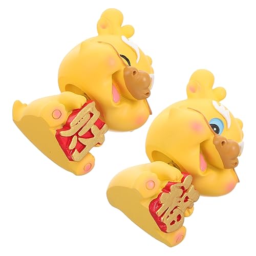 LIFKICH 2stücke Mini Drache Resin Figurine Wackelkopfdoll Für Auto Schreibtisch Kreative Deko Für Zuhause Einzigartiges Zum Neujahr Gelbe Farbvariante LIFKICH 2stücke Mini Drache Resin Figurine Wackelkopfdoll Für Auto Schreibtisch Kreative Deko Für Zuhause Einzigartiges Zum Neujahr Gelbe Farbvariante von LIFKICH