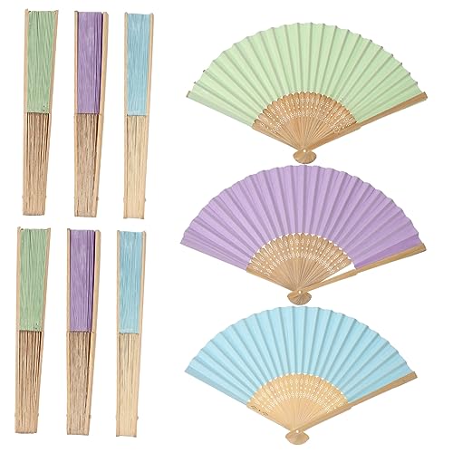 LIFKICH 9 Stück Teiliges DIY Papierfächer Blanko aus Papier und Bunte Handfächer zum Bemalen für Malfan Jungen Mädchen Langlebig und Dekorativ von LIFKICH