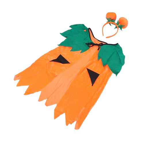 LIFKOME 1 Satz 2st Kürbis-umhang Halloween -party -requisite Halloween-cosplay-zubehör Kürbis-haarbänder Halloween-bodysuit Halloween-requisiten Kürbis Schal Stoff Orange von LIFKOME