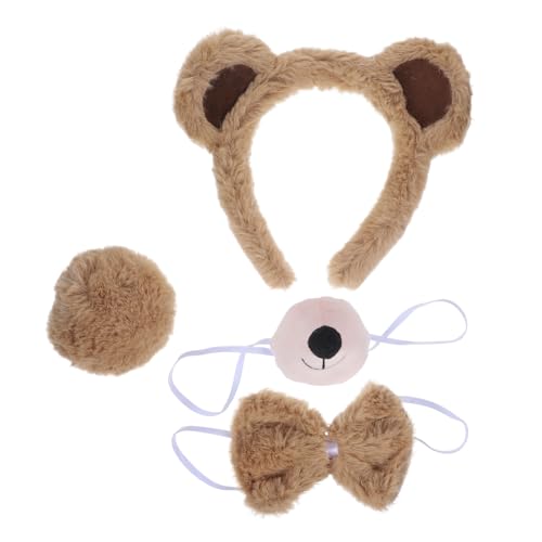 LIFKOME Plüschbär-ohr-stirnband-set Tierschwanz Und Schleife Tierkostüm-requisiten Für Halloween Und Bühnenauftritte von LIFKOME
