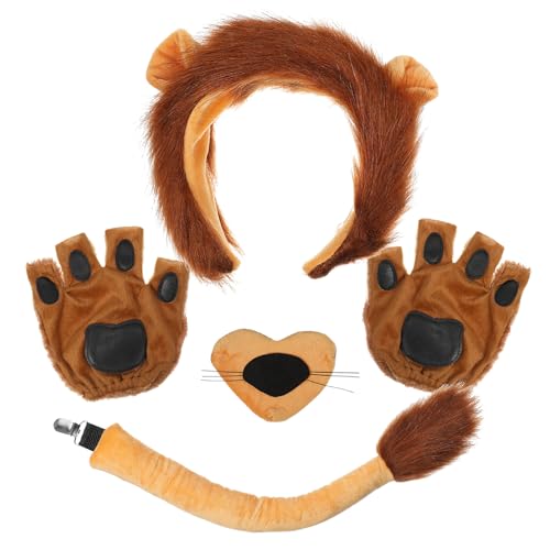 LIFKOME 1 Satz Bekleidungszubehör-set Zirkus Kuhkostüm Löwen-outfit Hunde-outfit Kostüme Löwenmaske Löwenkostüm Für Erwachsene Fuchsohren Löwengarde Löwentanzkostüm Bärenkostüm Tiere Garn von LIFKOME