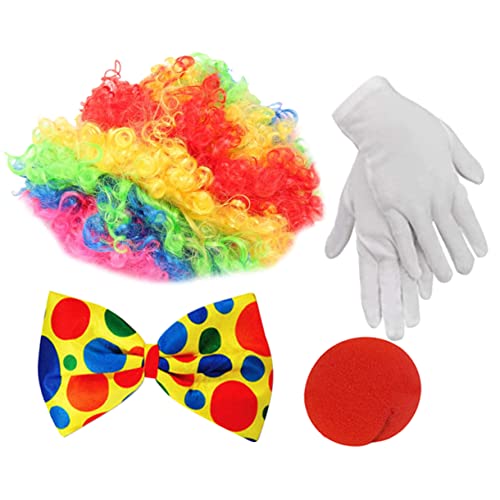 LIFKOME 1 Satz Clown Verkleiden Clownkostüm Für Herren Perücke Clown-kostüm Clown-zubehör Stütze Rentier Mit Roter Nase Haarnetz Griff Clown-accessoires Für Frauen Kahle Kappe Stand Stoff von LIFKOME
