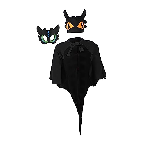 LIFKOME 1 Satz Dinosaurier-umhang-set Halloween-drachenkostüm Cosplay Drachenkostüm Drachen Kostüm Drachenkostüm Für Drachenflügel Drachenmaske Für Polarfleece Black LIFKOME 1 Satz Dinosaurier-umhang-set Halloween-drachenkostüm Cosplay Drachenkostüm Drachen Kostüm Drachenkostüm Für Drachenflügel Drachenmaske Für Polarfleece Black von LIFKOME