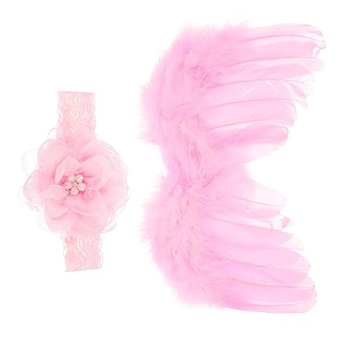LIFKOME 1 Satz Fotoanzug Flügel Neugeborene Stirnbänder Babystirnband Stirnband Für Babyfotografie Säuglingsfoto-requisite Malunterlage Für -foto-stirnband Nylon Rosa von LIFKOME