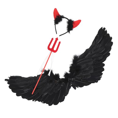 LIFKOME 1 Set Stilvolle Dämon Halloween Teufel Kostüm Set Flügel für Mädchen Jungen Bühne Outfit LIFKOME 1 Set Stilvolle Dämon Halloween Teufel Kostüm Set Flügel für Mädchen Jungen Bühne Outfit von LIFKOME