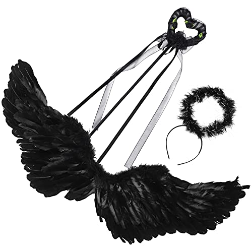 LIFKOME 1 Satz Halloween-Kleider Kostüm Ankleiden Dinosaurier Feenflügel Spinne kinderkostum halloween costume halloween kinderkleider Cosplay-Teufel-Anzug Teufel Anzug Feder Black von LIFKOME