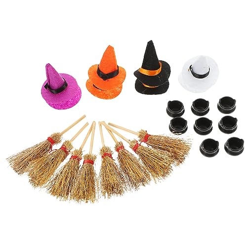 LIFKOME 1 Satz Miniatur Hexenhut Set mit Besen und Kessel Teiliges Halloween Dekorationsset für Puppenhäuser Ergänzung für Halloween Feiern und Miniaturlandschaften LIFKOME 1 Satz Miniatur Hexenhut Set mit Besen und Kessel Teiliges Halloween Dekorationsset für Puppenhäuser Ergänzung für Halloween Feiern und Miniaturlandschaften von LIFKOME