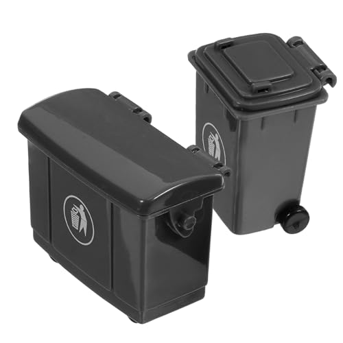 LIFKOME 1 Satz Modell eines Sanitär-Mülleimers Mini House Decor Mini Hausmülleimer Mülleimer für Puppenhaus Miniatur-Puppenhauszubehör kleines Hauszubehör Plastik Black von LIFKOME