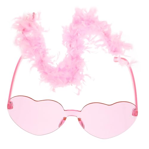 LIFKOME Herz Sonnenbrille Boa Schal Party Zubehör Set Für Kostüme von LIFKOME
