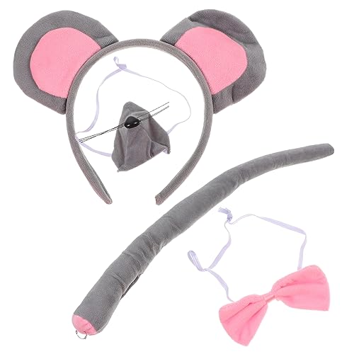 LIFKOME Mäusekostüme Für Erwachsene Komplettes Set Stirnband Fliege Nase Handschuhe von LIFKOME