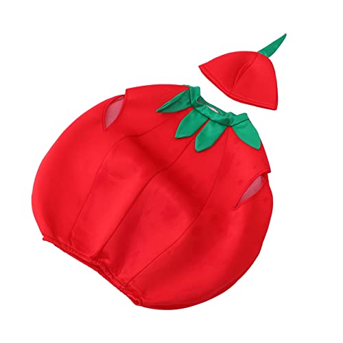 LIFKOME 1 Satz Tomate Kinderkleidung Tomatenkostüm Leistung Tomatenhut Fruchtkleidung Bühne Motorhaube Verkleiden Sich Accessoires Obst-gemüse-kostüm-kit Für Tuch Rot von LIFKOME