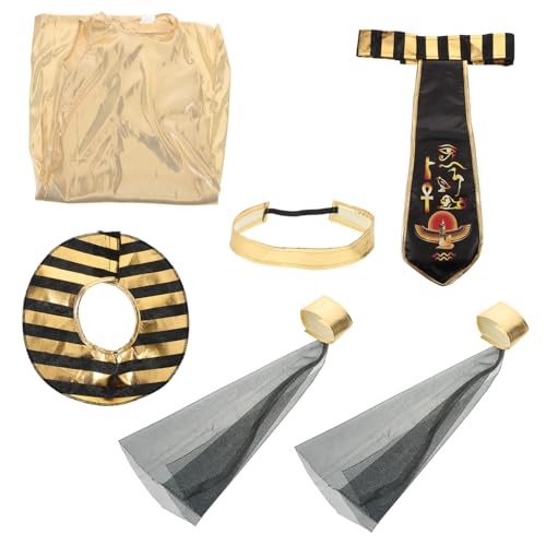 LIFKOME 1 Set Ägyptisches Rollenspiel-outfit: Ägyptisches Kostüm Mit Stirnband, Halsband – Geeignet Für Partys, Aufführungen, Feiern, Größe M (110–120 Cm) von LIFKOME