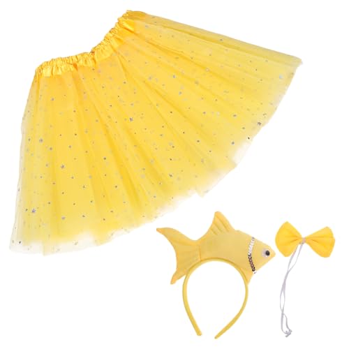 LIFKOME 1satz Kostümset Für Junge Mädchen Plüsch- Tier Outfit Mit Fisch-stirnband Und Tüllrock Für Partys Halloween Und Rollenspiele Niedliche Meerestiere Für Kreative Abenteuer von LIFKOME