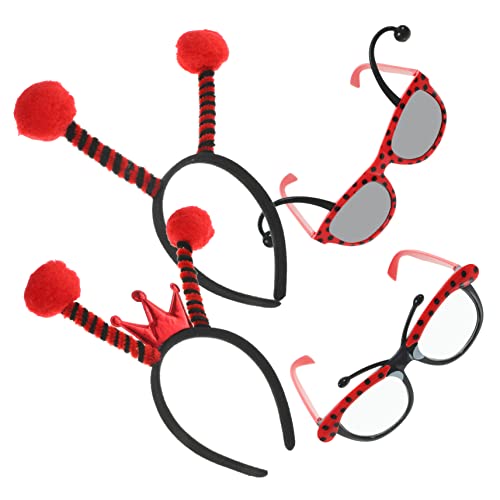 LIFKOME 1 Set Cos Marienkäfer Requisiten Party Kopfschmuck Party Stirnband Marienkäfer Kostüm Schöne Marienkäfer Stirnbänder Mädchen Haarreifen Marienkäfer Brille Cosplay von LIFKOME