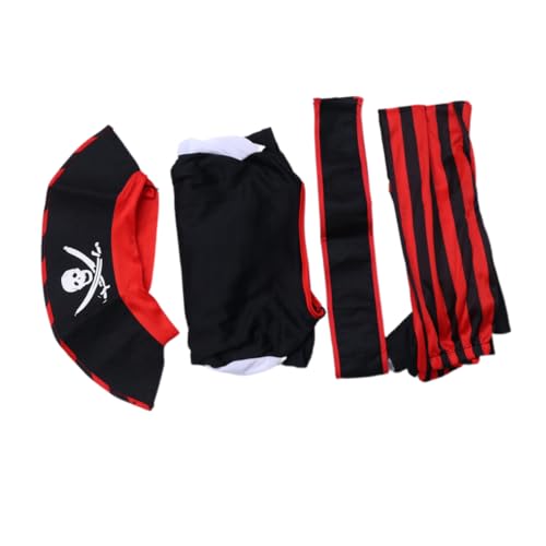 LIFKOME 1 Set Halloween Piratenkostü Für Klassisches Piratendress Up Outfit Für Halloween Party Maskerade Und Bühnenaufführungen Cosplay Kostü Größe XL Inklusive Hose Hut Und von LIFKOME