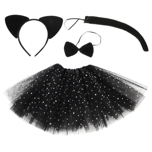 LIFKOME Katzen-halloween-kostüm-set Mit Stirnband Ohren Und Modisches Accessoire Für Geeignet Für Partys Und Karneval von LIFKOME