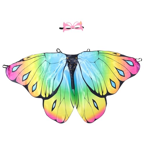 LIFKOME Feen-schmetterlingsflügel-kostüm für Jungen und Mädchen Schmetterlingskostüm Flügel-kleid-set Halloween-party-zubehör LIFKOME Feen-schmetterlingsflügel-kostüm für Jungen und Mädchen Schmetterlingskostüm Flügel-kleid-set Halloween-party-zubehör von LIFKOME