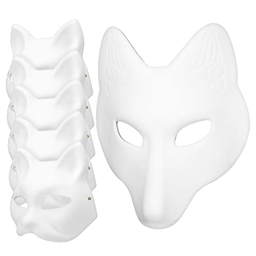 LIFKOME 1 Stück Fuchs Tierkostüm Halloween-leere Masken Tiermaske Japanische Fuchsmasken Therianische Maskenkatzen Unbemalte Masken Japanische Gesicht von LIFKOME