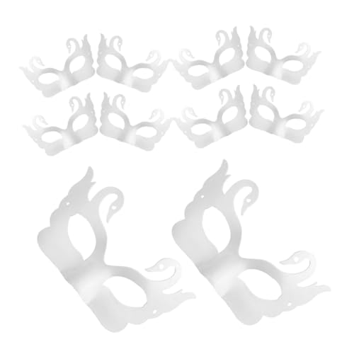 LIFKOME 10 Stück Schwan Blankomaske Lackiermaske Partymaske Lackiertiermaske DIY Papiermaske Blankomaske Party Cosplay Schwanenmaske Papiermaske Zum Selbermachen von LIFKOME