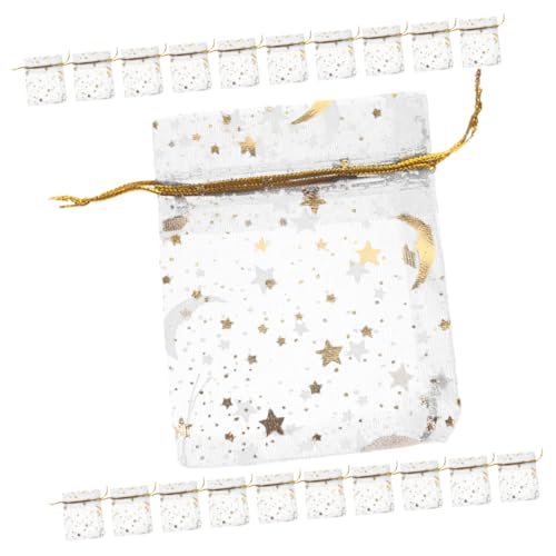 LIFKOME 100 Stück Netztasche Partydekorationen Schmuckbeutel Gäste Fiesta Würfel geschenkverpackung hochzeitsdekoration kleine Taschen für Armband Taschen Organza Golden von LIFKOME