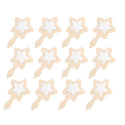 LIFKOME 12 Stück Kleiner Holzspiegel Spiegel Selber Machen Unvollendeter Spiegel Malenspiegel Rustikaler Moderner Spiegel Spiegelfarbe Kleine Spiegel Zum Basteln Hölzern Beige von LIFKOME