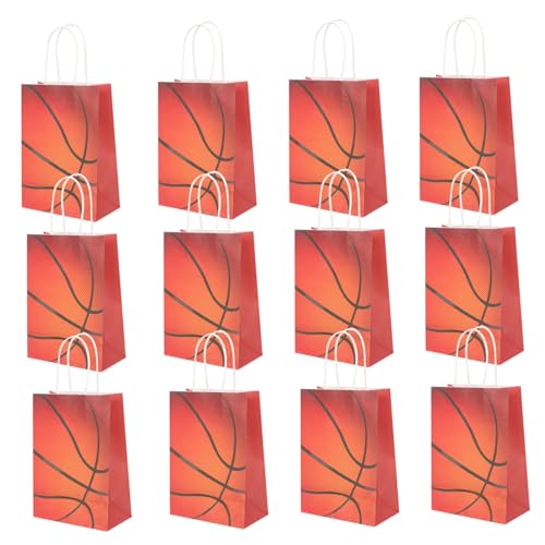 LIFKOME 12 Stück Teiliges Basketball Papiertüten mit Klassischem Sportmuster als Süßigkeiten Mitgebsel tüten für Kindergeburtstag Partyfeiern Teepartys Kraftpapierähnlich für Snacks und LIFKOME 12 Stück Teiliges Basketball Papiertüten mit Klassischem Sportmuster als Süßigkeiten Mitgebsel tüten für Kindergeburtstag Partyfeiern Teepartys Kraftpapierähnlich für Snacks und von LIFKOME