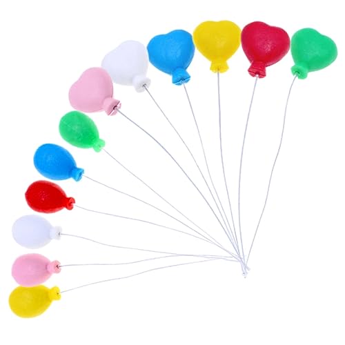 LIFKOME 12 Stück Teiliges Mini Luftballons Bunte Miniatur Deko für Puppenhaus Detailreiche Mini Ballon Figuren in Herz und Rundform Vielseitige Party und Kuchen Deko Lebensecht und von LIFKOME