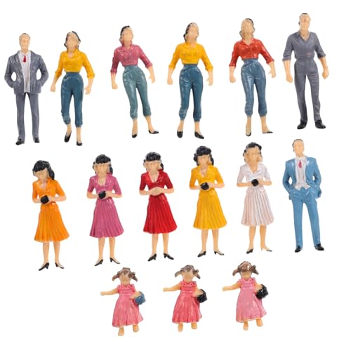 LIFKOME 15 Stück Bemalte Miniaturfiguren für Modelllandschaften Zufällige Stile Hochwertigem Kunststoff für Modelleisenbahnen Architektur und Szenenlayouts Zufällige Farbe Zufällige Farbe von LIFKOME