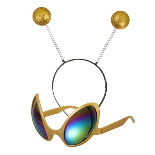 LIFKOME 1Satz Alien Sonnenbrillen Set mit Haarreif Lustige Alien Kosmetik Accessoires für Partys Festivals Verkleidungen Teiliges Set mit Einzigartigem Design Sicherem Material von LIFKOME