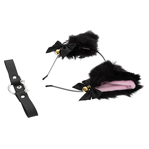 LIFKOME Katzenohr Haarband Satz mit Kragen Dekorative Cosplay Requisiten für Damen Festival Kostüm Zubehör Weich und Leicht Party Dekoration von LIFKOME
