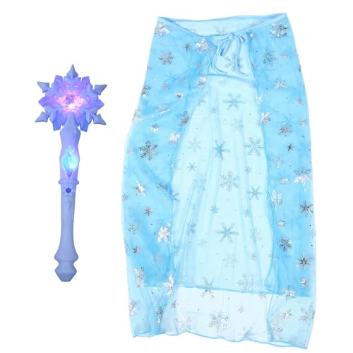 LIFKOME 1Satz Kostüm für Glitzernde Schneekristall Zauberstab Umhang für Cosplay Partyspaß Leuchtendes Zubehör für Halloween Themenveranstaltungen von LIFKOME