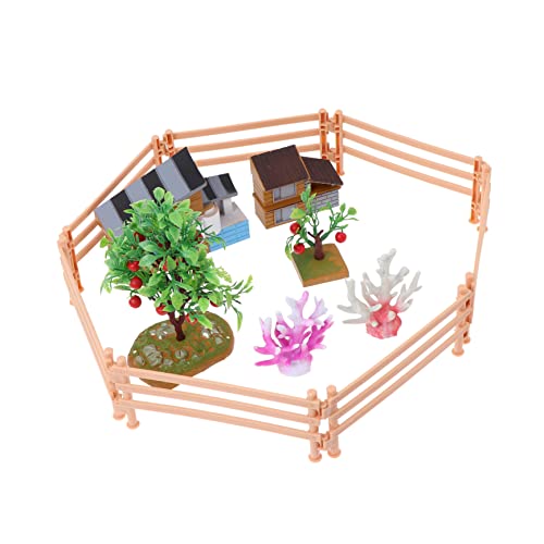 LIFKOME 1Satz Mini Bauernhaus Modell Simulation Farm mit Wasserpflanze und Zaun DIY Projekte und Kinderzimmer Dekoration von LIFKOME
