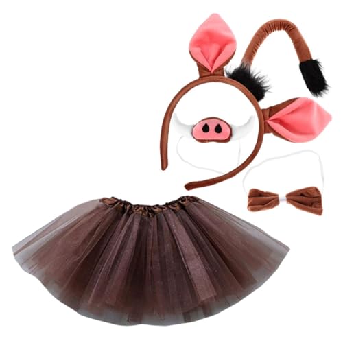 LIFKOME 1Satz Schweinstirnband Für Teiliges Kostüm Mit Schweineohren Und Rock Für Fasching Halloween Und Kostümpartys Lustige Tierkopfbedeckung Für Kleine von LIFKOME