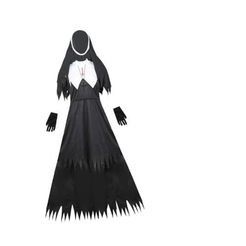 LIFKOME Schreckliches Nonnenkostüm für Erwachsene Frauen Tote Nonne Halloween-kostüme Feine Verarbeitung von LIFKOME