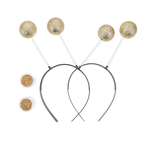 LIFKOME 2 Sätze Antennen Stirnbänder mit Glitzerbällen Leichtes Komfortables Kostümzubehör für Erwachsene für Halloween Partys und Karneval in Gold LIFKOME 2 Sätze Antennen Stirnbänder mit Glitzerbällen Leichtes Komfortables Kostümzubehör für Erwachsene für Halloween Partys und Karneval in Gold von LIFKOME