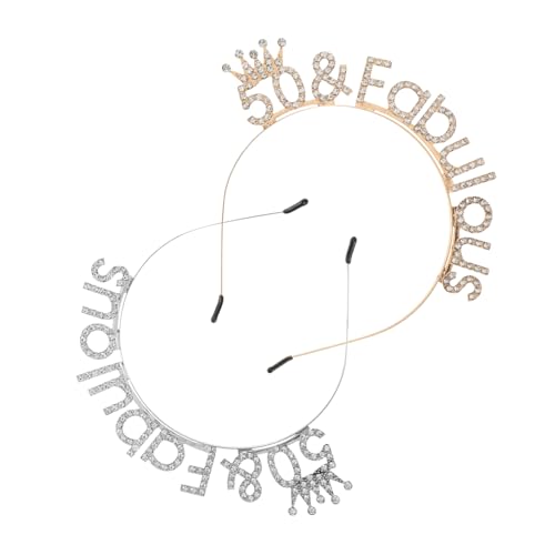 LIFKOME 2 Stück Geburtstags-stirnband mit Funkelnden Strasssteinen Gold und Silber Glamouröse Krone für Frauen Party-dekoration zum Jubiläum Vielseitiges Accessoire für Feierlichkeiten LIFKOME 2 Stück Geburtstags-stirnband mit Funkelnden Strasssteinen Gold und Silber Glamouröse Krone für Frauen Party-dekoration zum Jubiläum Vielseitiges Accessoire für Feierlichkeiten von LIFKOME