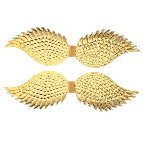 LIFKOME 2 Stück Große Goldene Engelsflügel für Mädchen Leichtes Flügel Elastischem Band für Halloween Kostüm Party accessoires Bühnenauftritte Fasching und Weihnachts cosplay LIFKOME 2 Stück Große Goldene Engelsflügel für Mädchen Leichtes Flügel Elastischem Band für Halloween Kostüm Party accessoires Bühnenauftritte Fasching und Weihnachts cosplay von LIFKOME