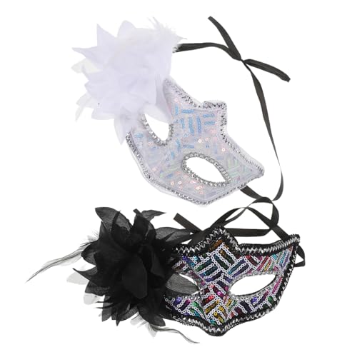 LIFKOME 2 Stück Halbgesichts-masken mit Glitzernden Pailletten und Seitlicher Blumenverzierung Stilvolle Damen-masken für Maskenbälle Hochzeiten Halloween und Kostümpartys Schwarz und Weiß LIFKOME 2 Stück Halbgesichts-masken mit Glitzernden Pailletten und Seitlicher Blumenverzierung Stilvolle Damen-masken für Maskenbälle Hochzeiten Halloween und Kostümpartys Schwarz und Weiß von LIFKOME